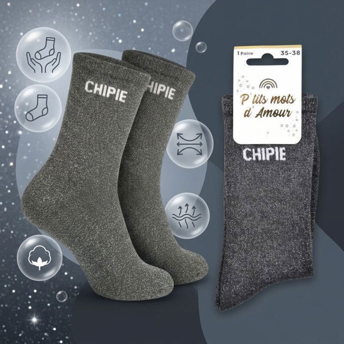 Calcetines de lentejuelas para niñas OZABI con mensaje humorístico 3762 Paquete de 4 pares A
