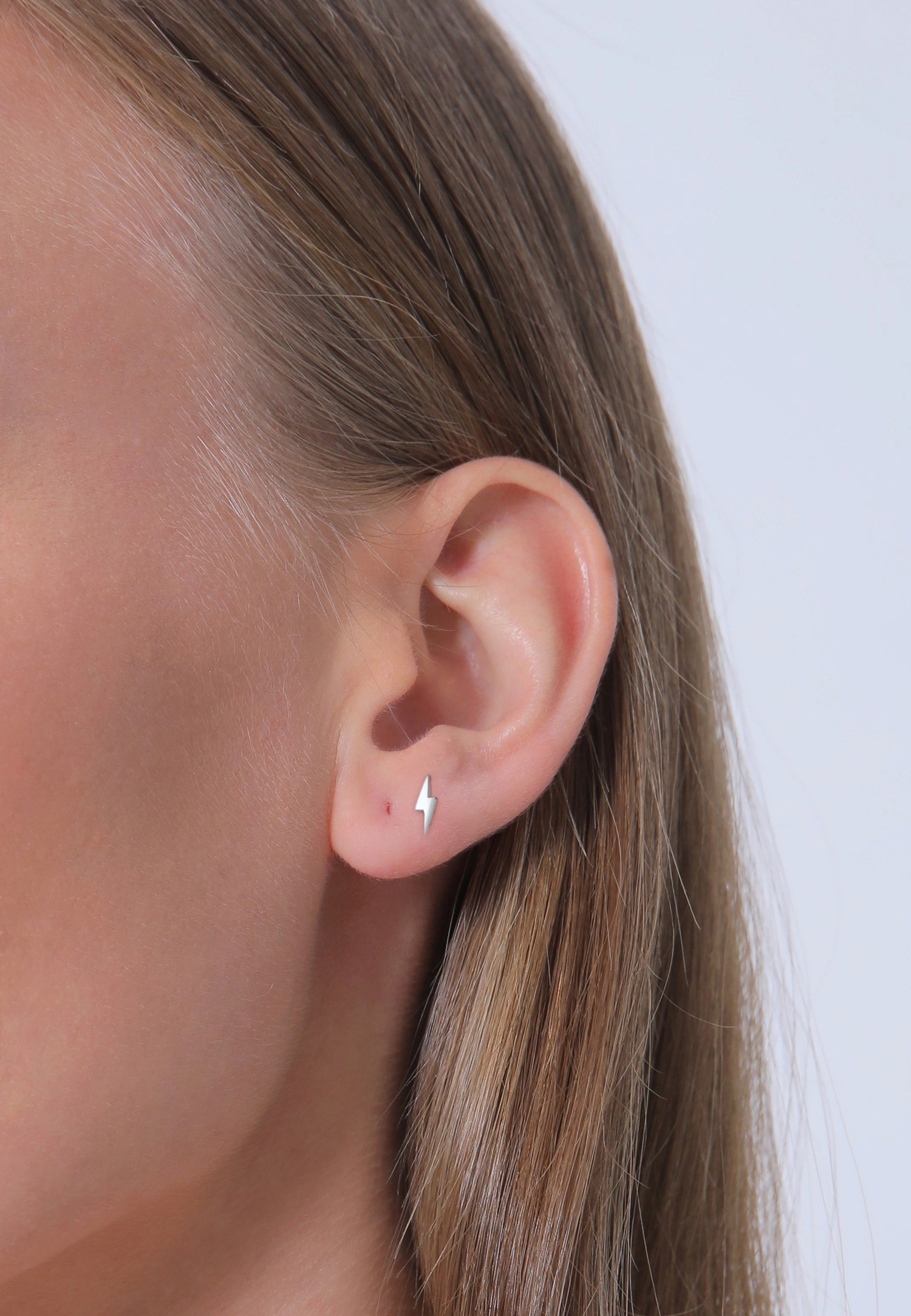 Elli Femmes clous d'oreilles tendance foudre pièce unique en argent sterling 925