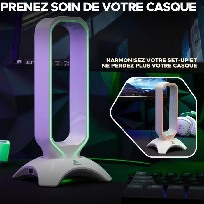Supporto per cuffie/microfono - THE G-LAB - K-STAND RADO - RGB USB - Bianco