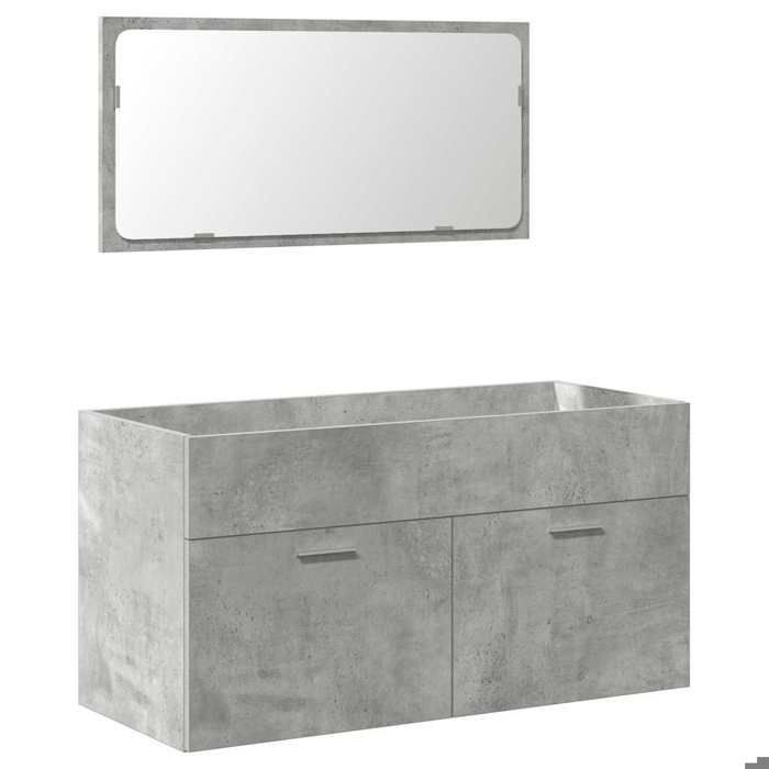 HOT SALE* Bathroom furniture set, CLARENCE, Vanity unit, Toilet cabinet, Bathroom column, 3 pieces, concrete grey - M900516