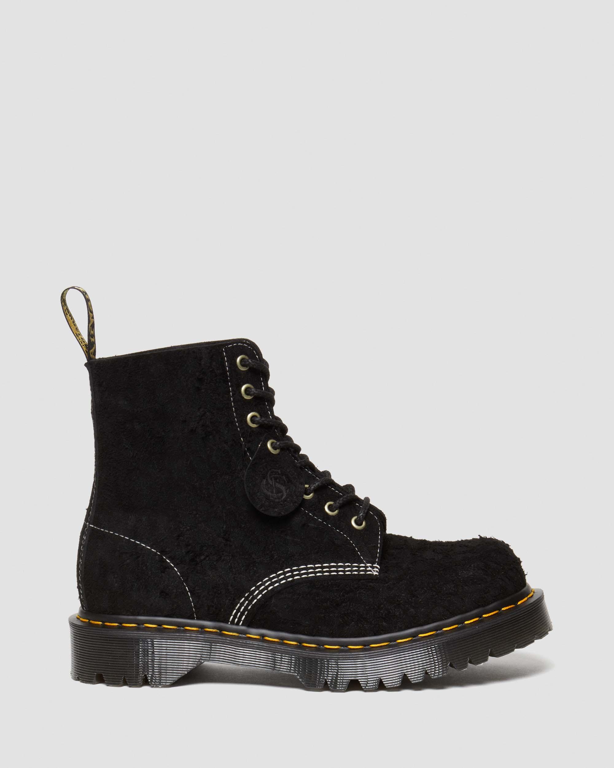1460 Pascal Made in England Emboss Suede Lace Up Boots