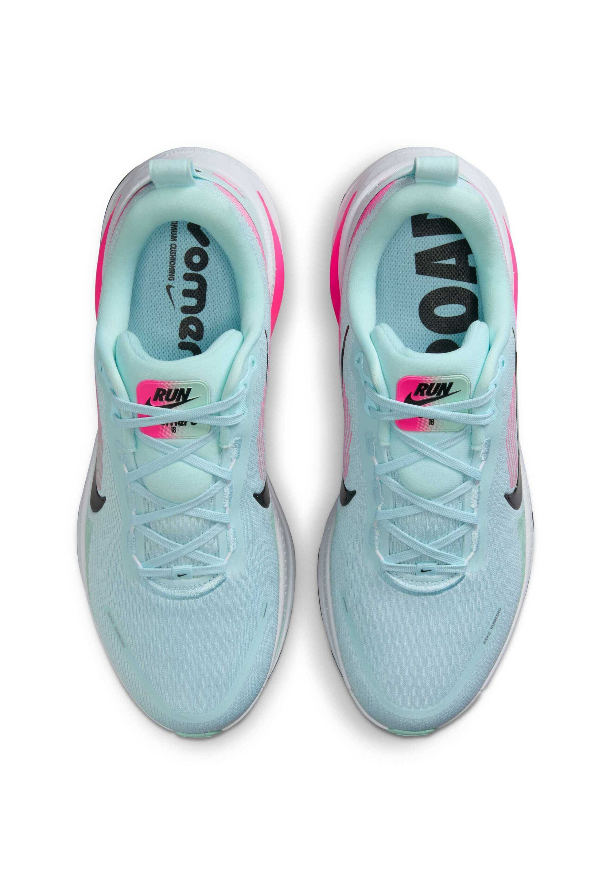 Nike Performance VOMERO 18 - Chaussures de running sur route - bleu glacier, blanc, rose fluo, noir