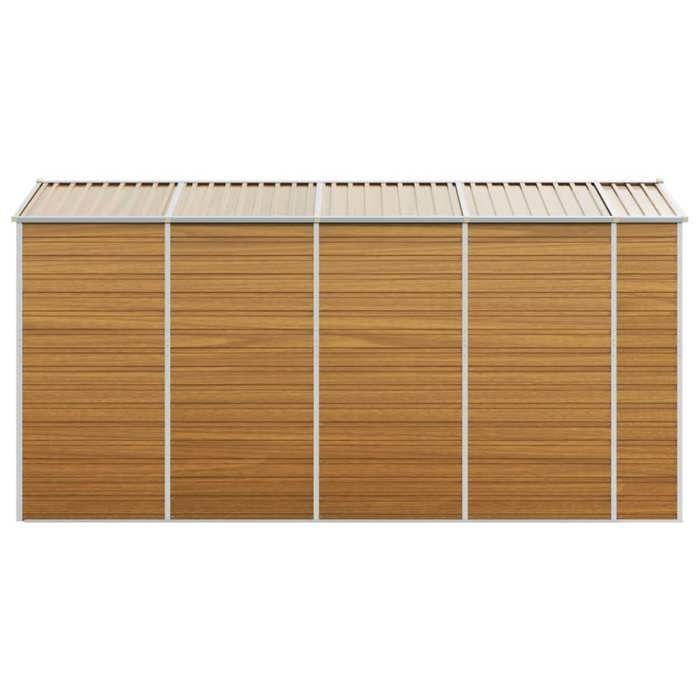 vidaXL Light Brown Garden Shed 191x385x198 cm Galvanized Steel, Garden Storage, Garden Tool Shed 3188278