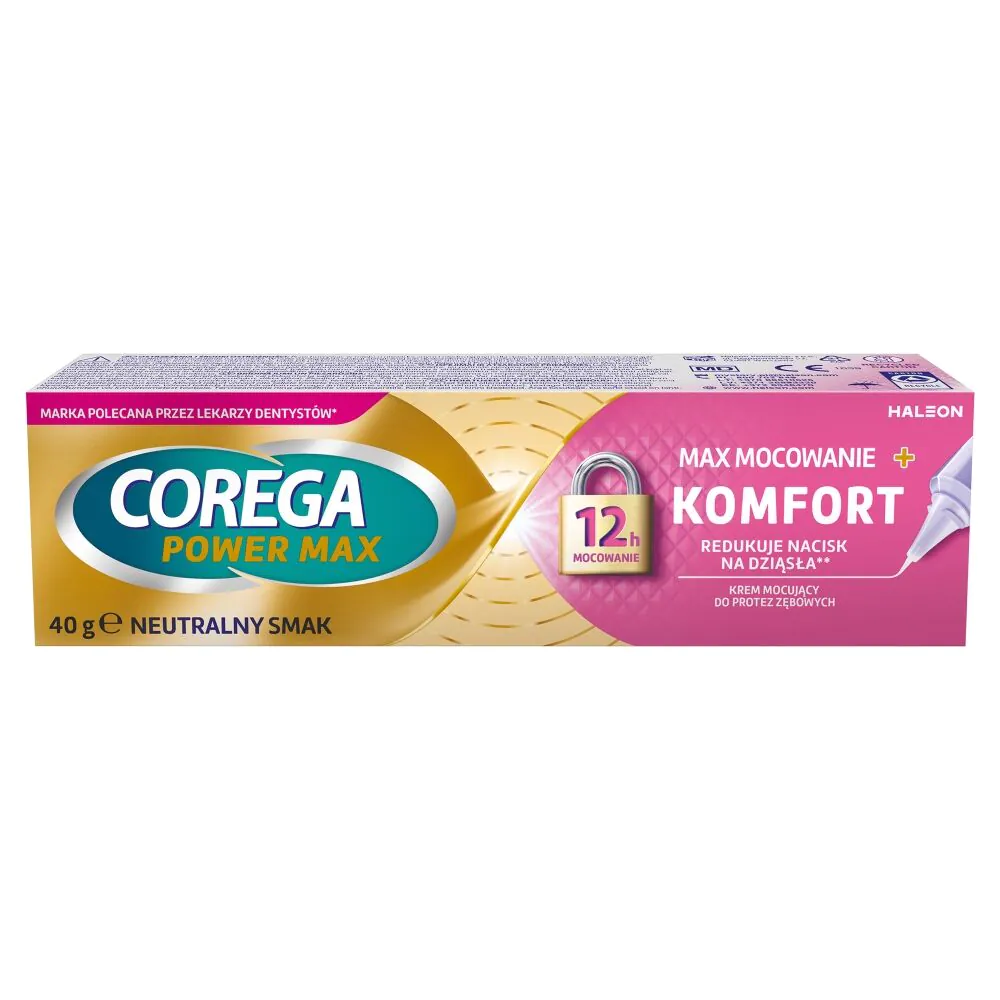 Corega Power Max Mocowanie + Komort Krem do protez zębowych