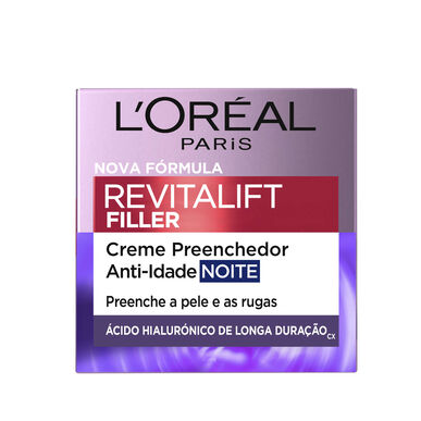 L'Oréal Paris Revitalift Filler Illuminating Night Cream Ikääntymistä ehkäisevä kasvovoide 50 ml