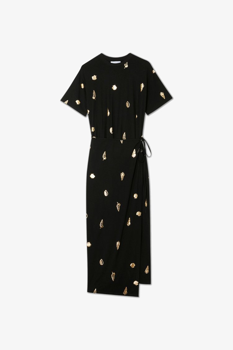 Never Fully Dressed MIDI LEIA JURK - Jersey jurk - zwart