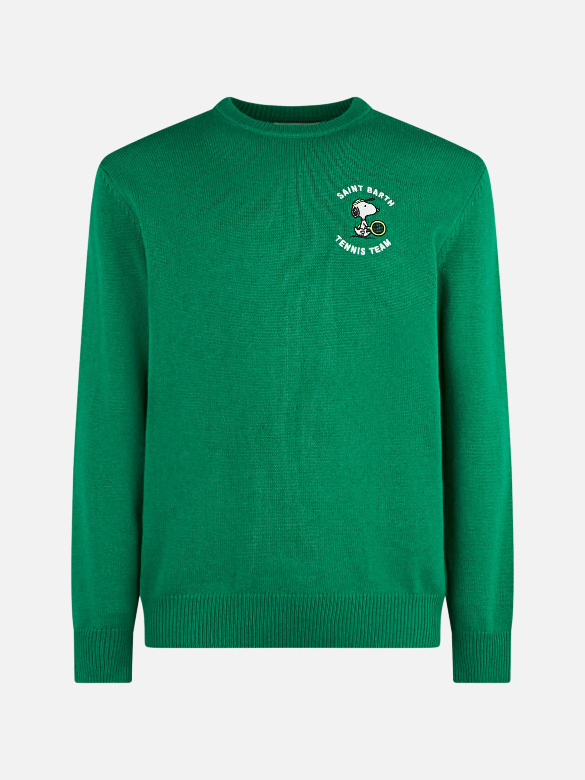 Maglione da uomo girocollo con stampa jacquard tennis Snoopy | SNOOPY