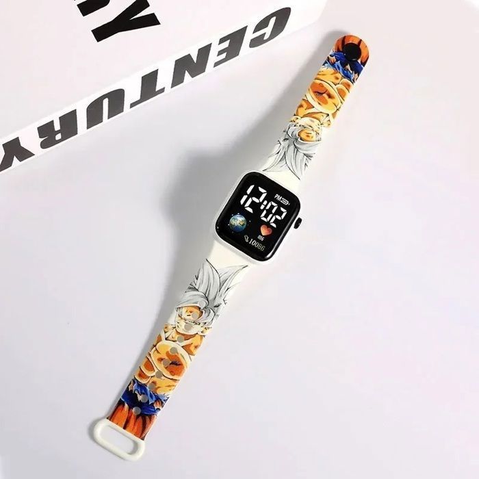 Reloj digital infantil – Dragon Ball Z – Goku Super Saiyan – Luz LED y correa ajustable