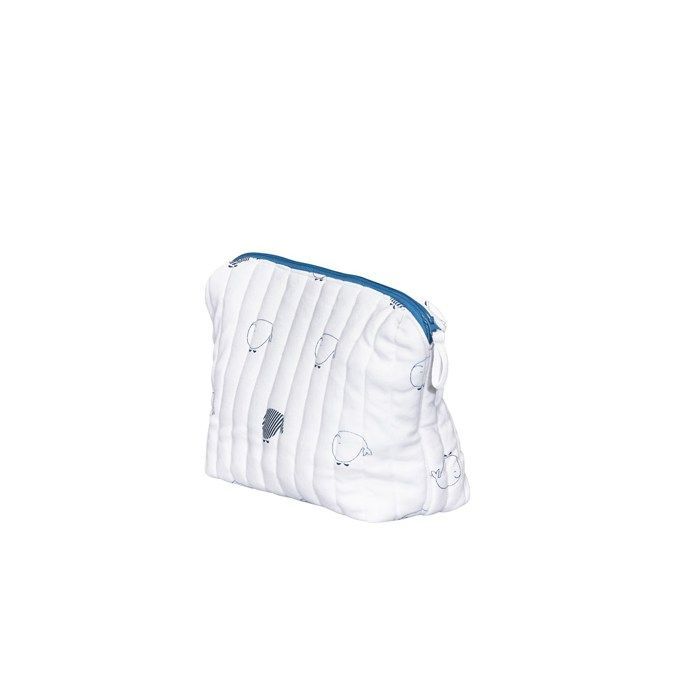 Neceser - Sauthon - Ballena Azul - Algodón orgánico - Repelente al agua - 22x14x11 cm