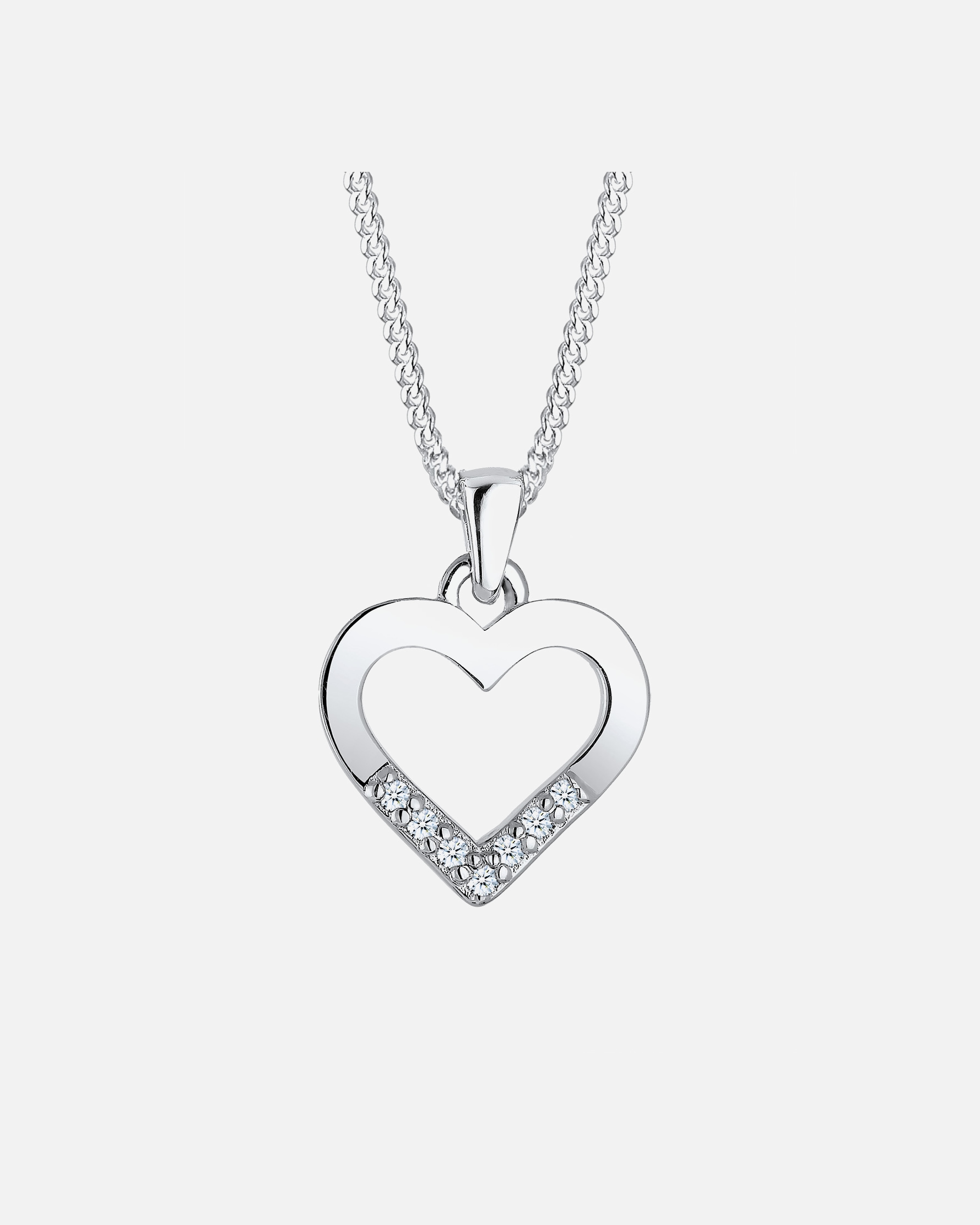 Elli DIAMONDS Femme Pendentif Coeur Diamant (0,035 ct.) - (925/1000) Argent