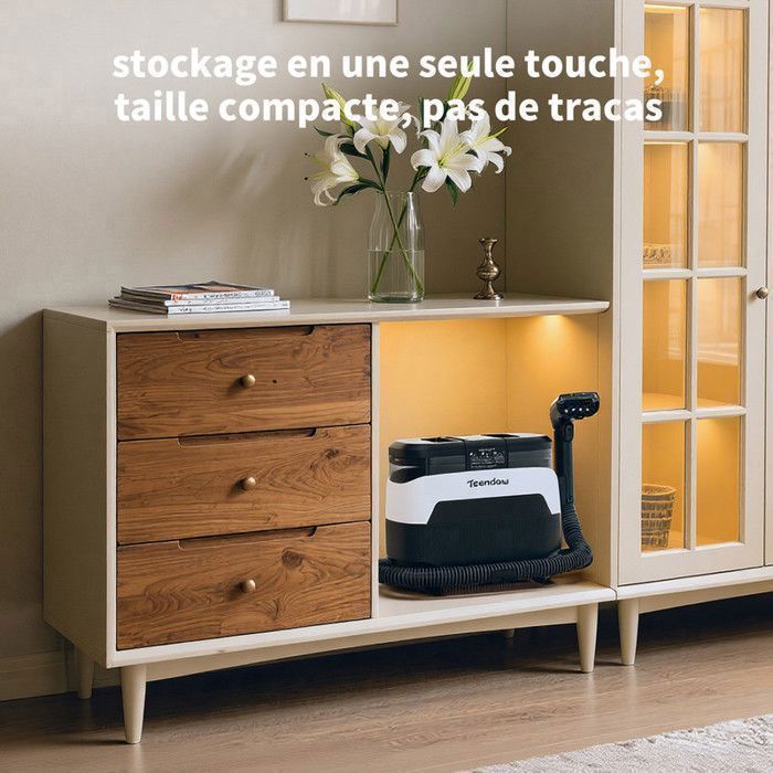 Nettoyeur Vapeur  - 1650W - Réservoir 1,3L - Tuyau 1,5M - Modes multiples - Bouton tactile - Vapeur à haute température