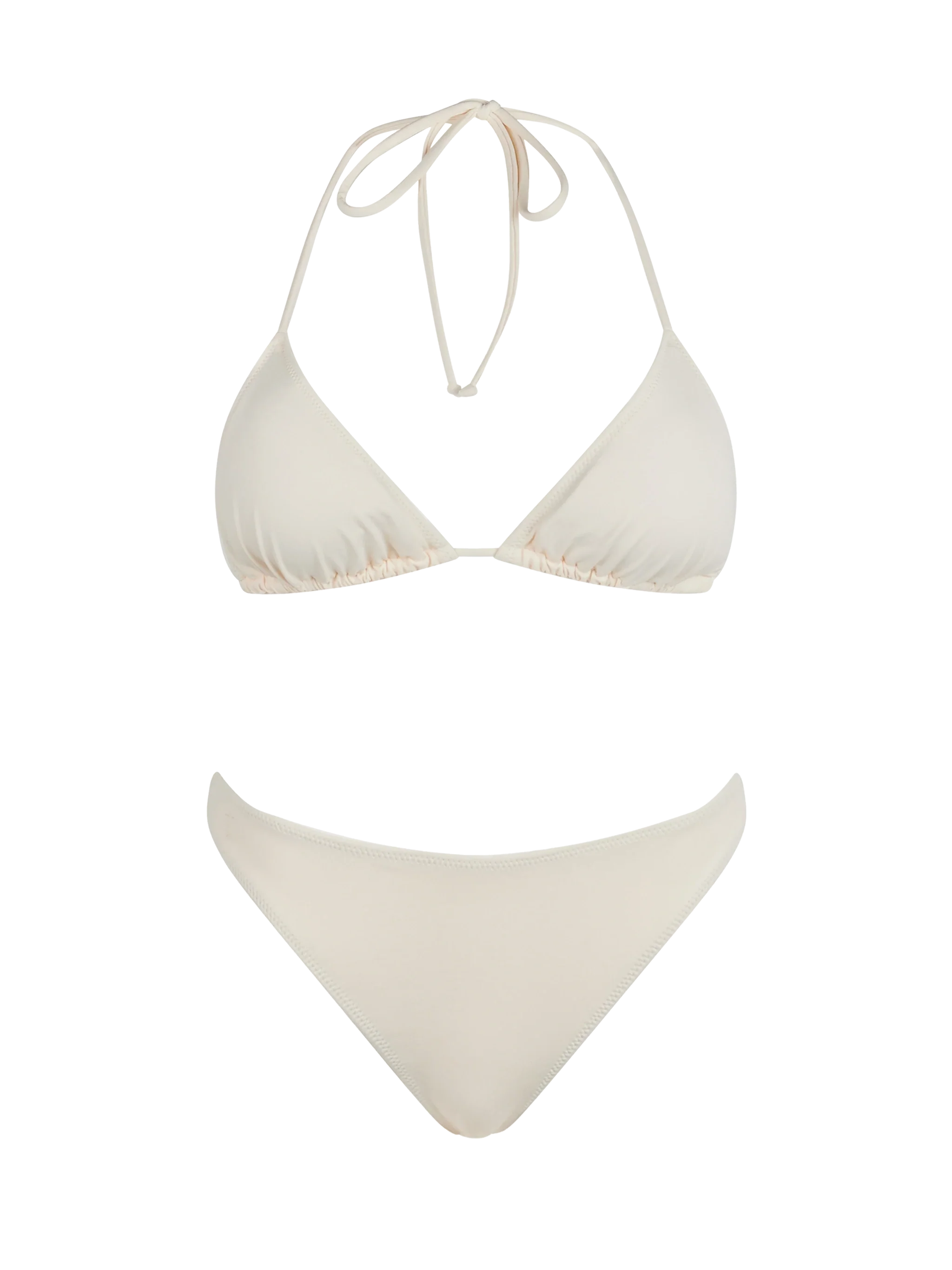 Leah Naomi damesbikini met driehoekige rand in crèmekleur