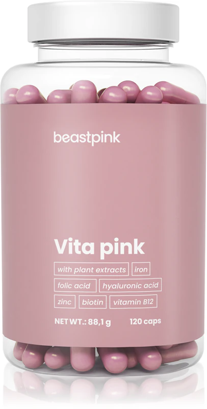 Cápsulas de suplemento alimentar BeastPink Vita Pink com complexo multivitamínico