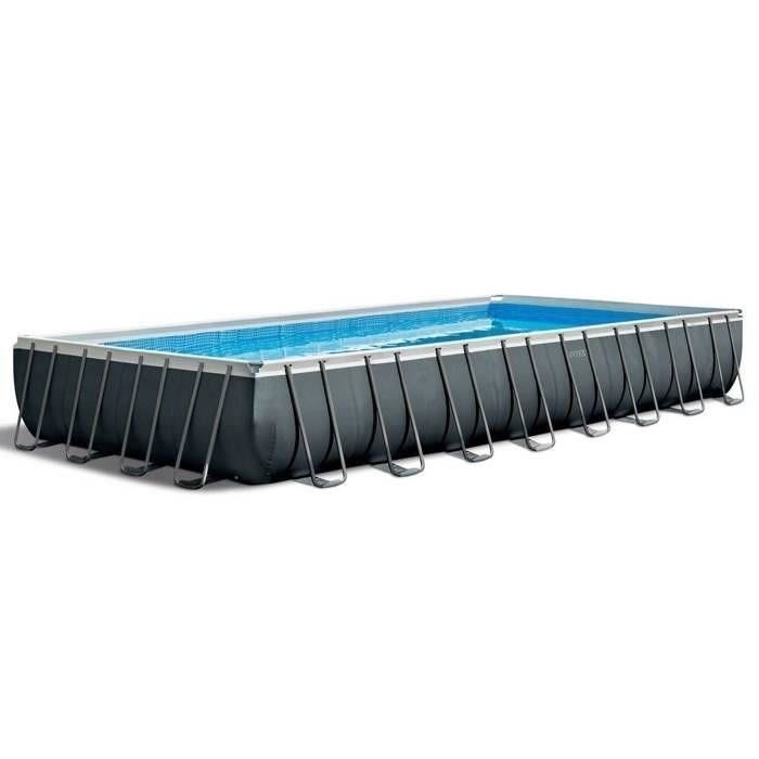 Kit de piscina desmontable tubular Intex Ultra XTR - 975 x 488 x 132 cm - Rectangular (Filtro de arena) + Limpiador de piscinas robótico Intex
