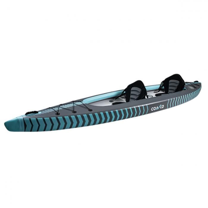 Inflatable kayak - COASTO - Capitole 2-person - Grey/Blue - Beginner/Intermediate/Advanced - 250 kg