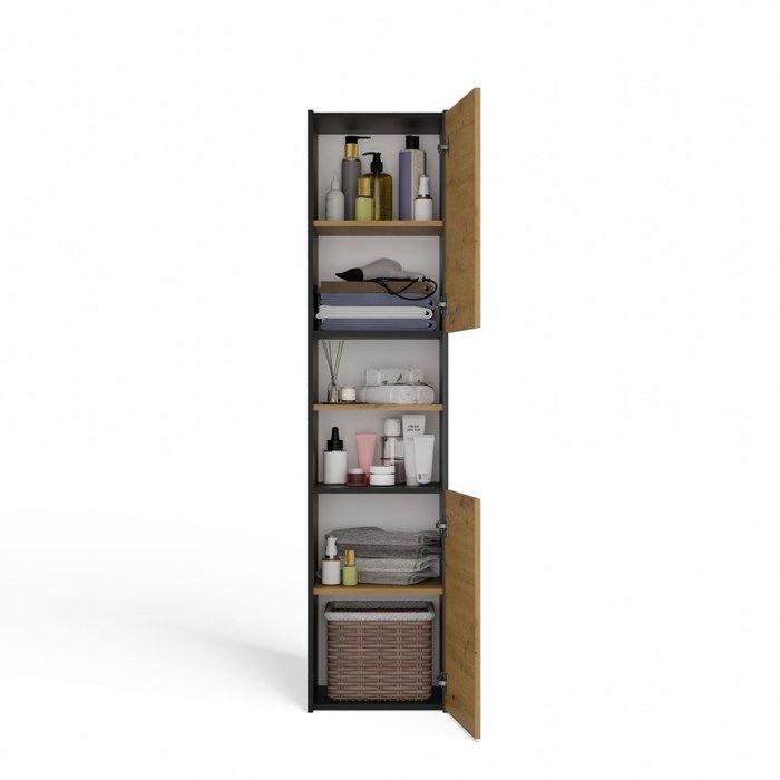 PISA - Armario de baño de estilo moderno - 170x40x30cm - Columna de almacenamiento para baño