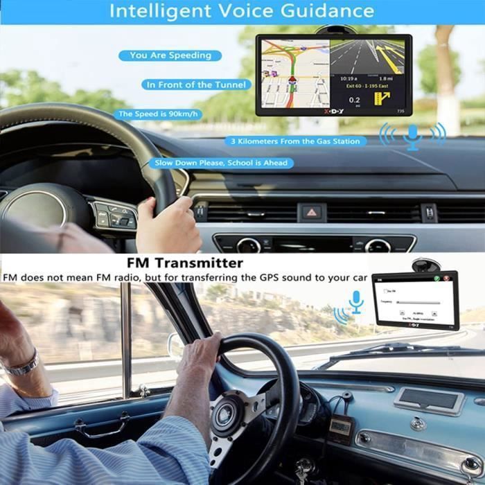 GPS para coche BIQIQI de 5 pulgadas - Navegación con pantalla HD - 47 mapas europeos - Negro