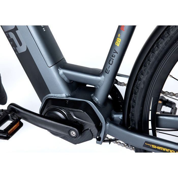 Velo de Ville Electrique VAE,  E-CITY 28 PRO Moteur Central, Alu.  SHIMANO 7 Vitesses , Batterie Ion Lithium 48V