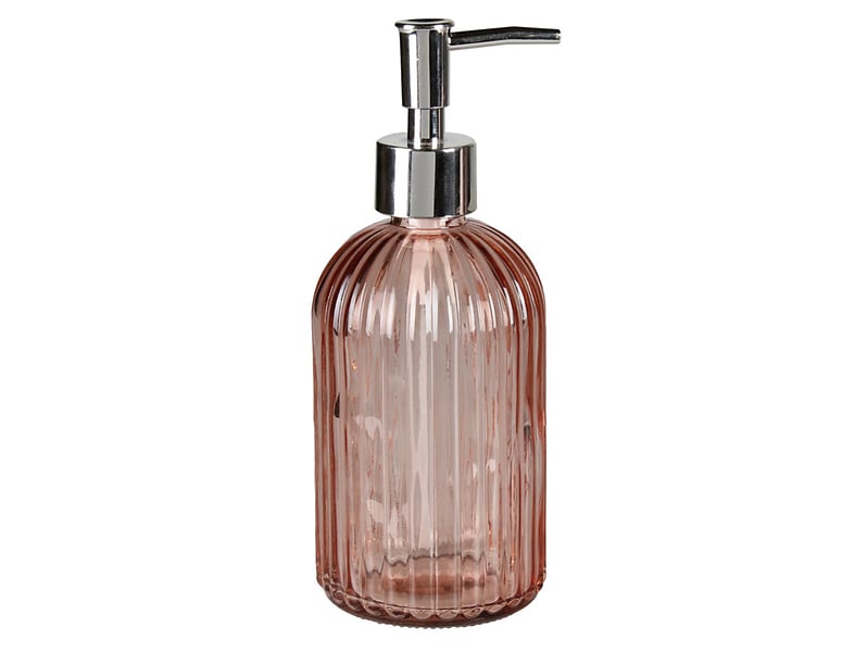 Dozownik do mydła szklany Strip 400 ml różowy