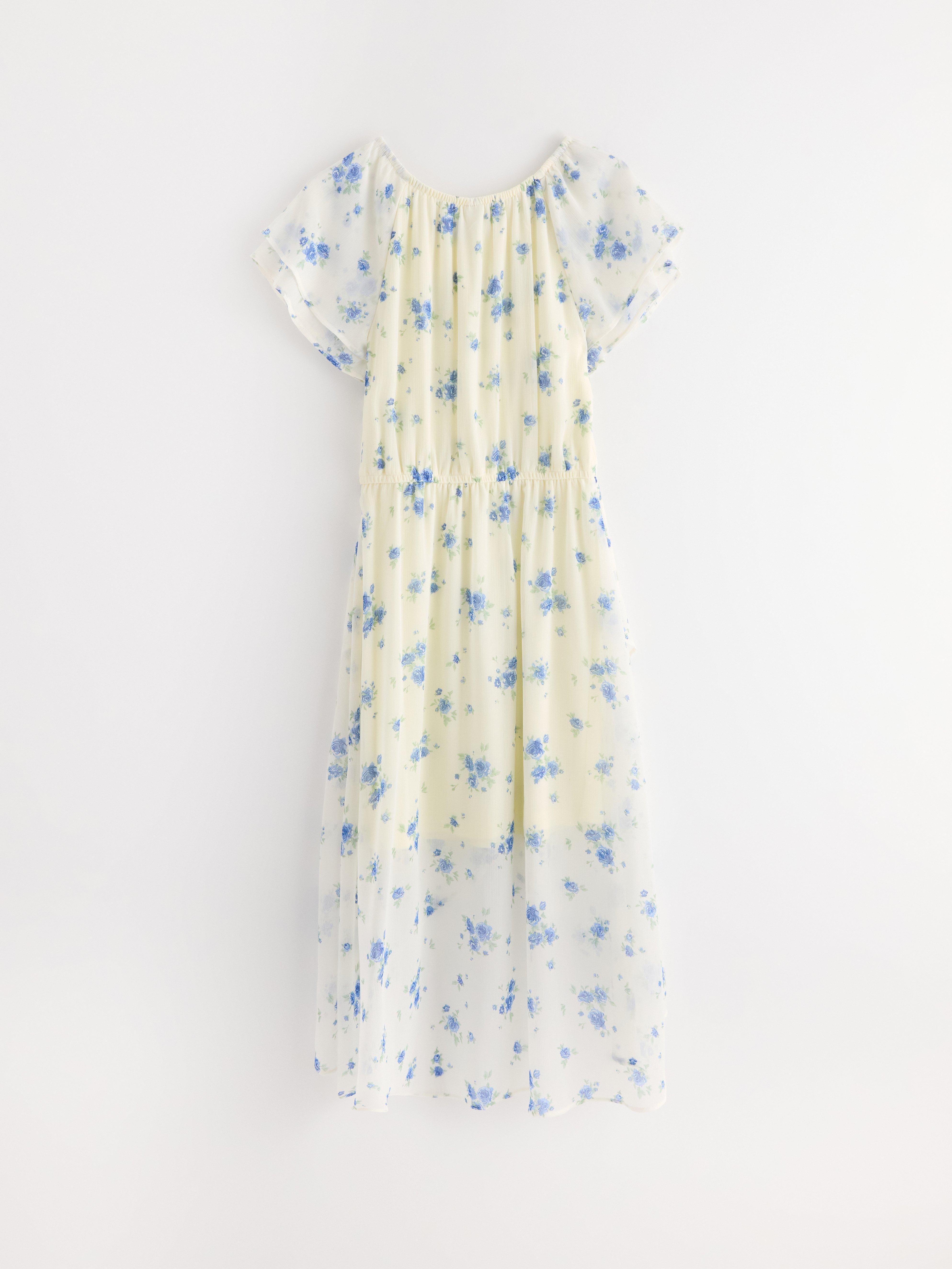 Rochie din șifon Off White