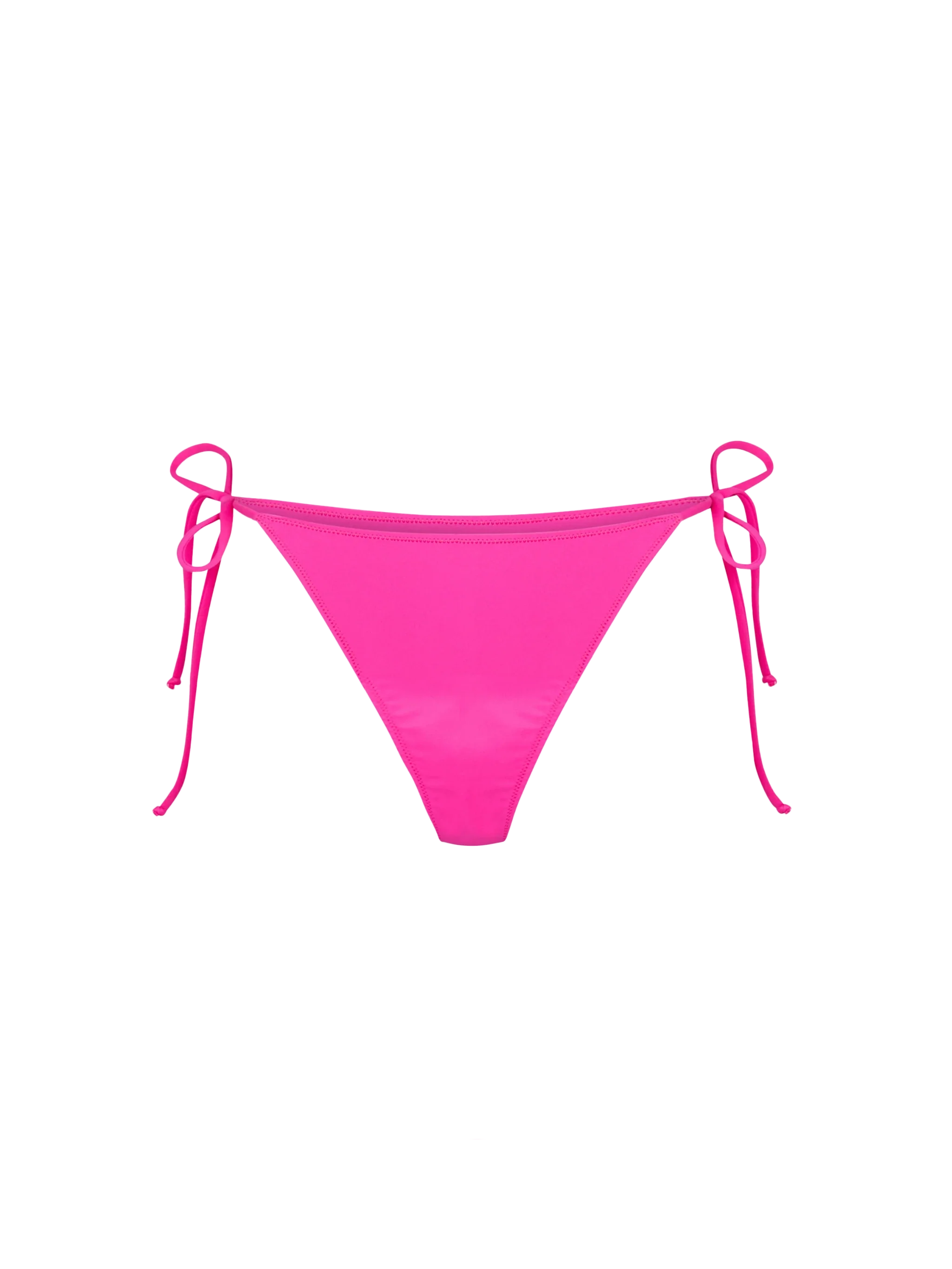 Fuchsia zwembroekje voor dames met strikjes aan de zijkant.