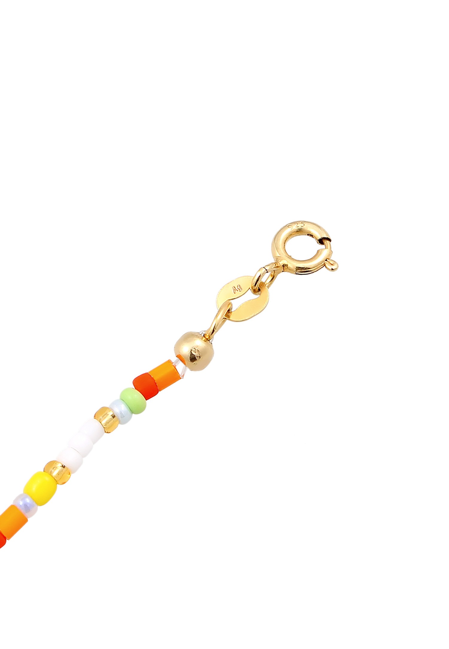 Elli Femmes Choker Peace Pendentif Beads Boho en argent sterling 925 plaqué or