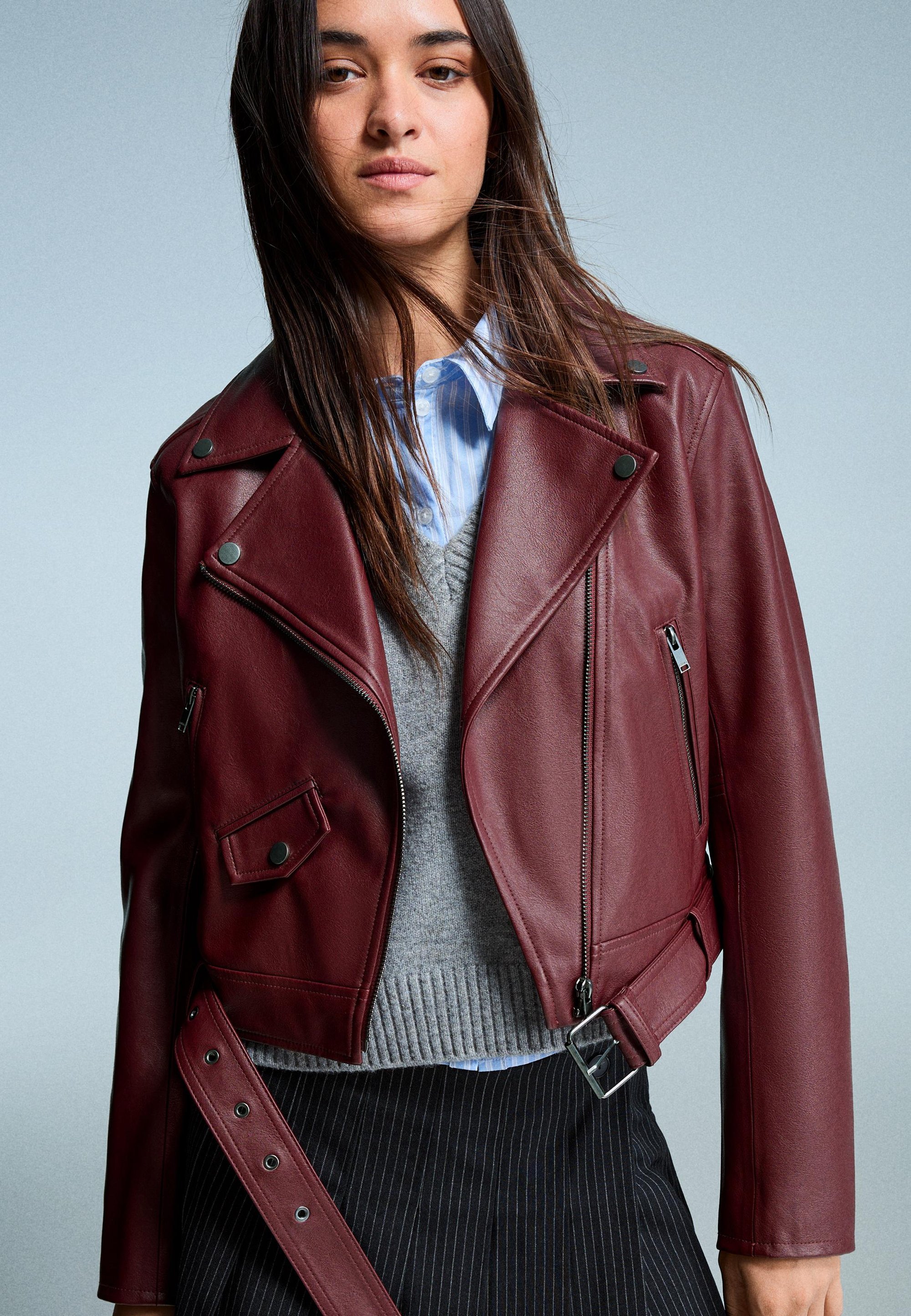 Bershka EFFECT - Bleiser - tumepunane