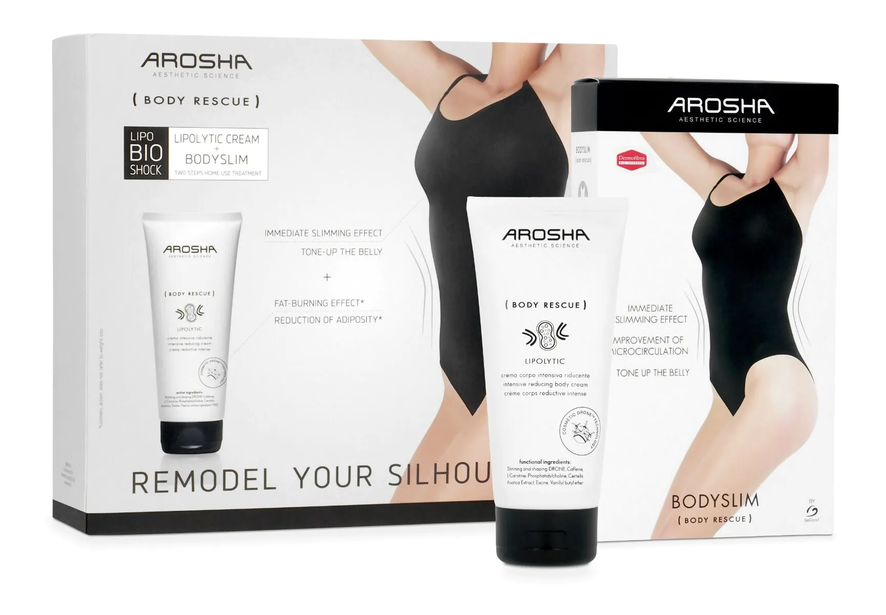 Arosha Lipo Bio Shock Box (Body rozm. M (38-40) 1szt + Krem Lipolytic 200ml)