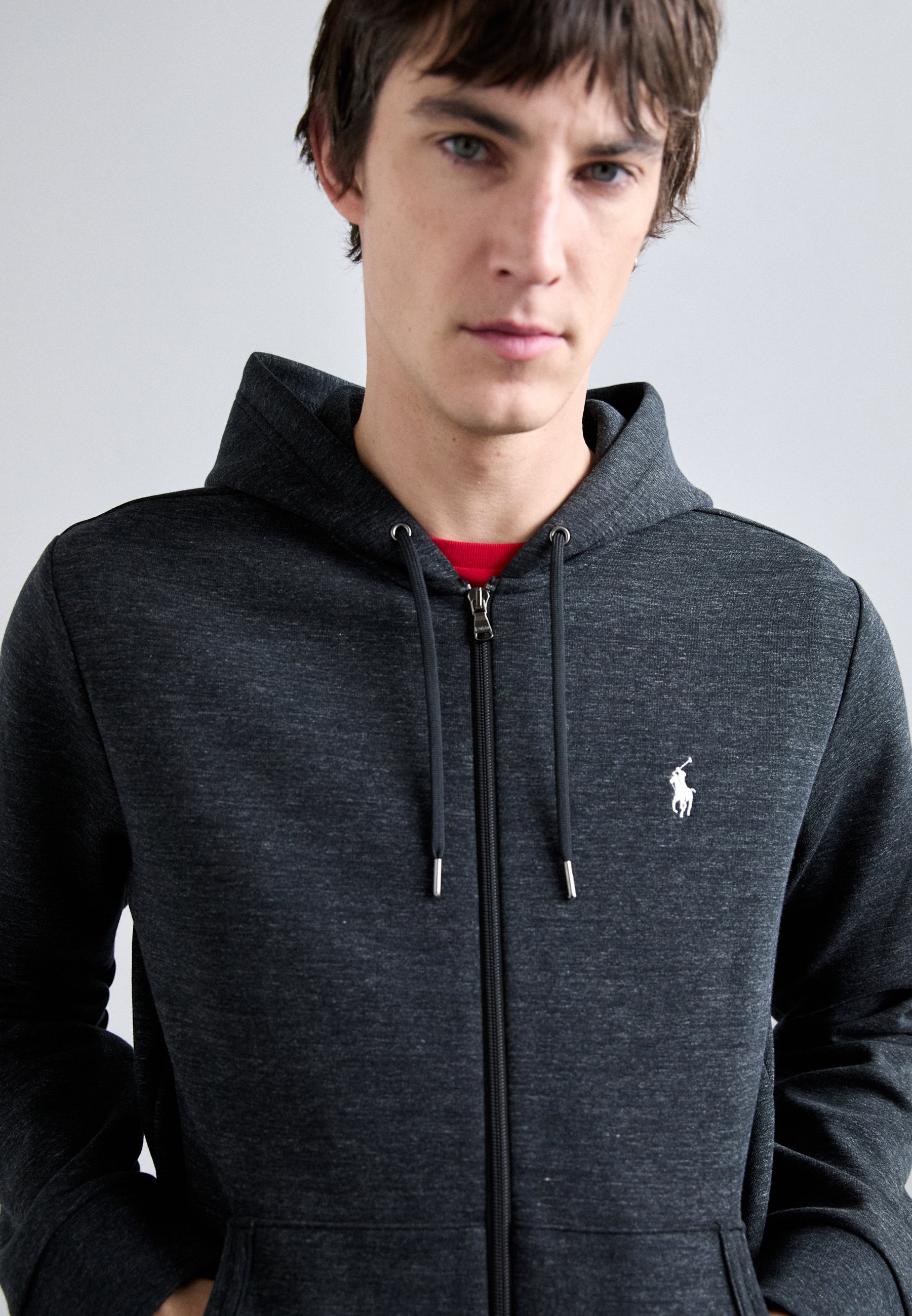 Polo Ralph Lauren hoodie met volledige ritssluiting - Sweatshirt met ritssluiting - zwart gemêleerd