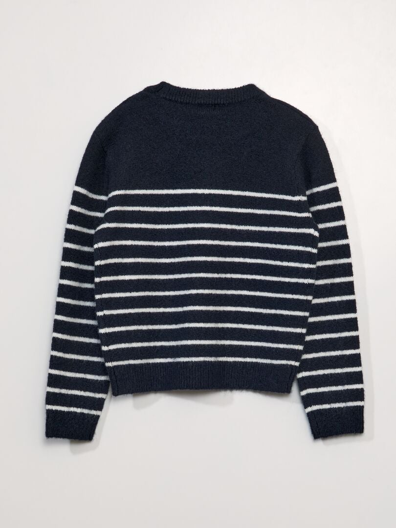 Sweter dzianinowy - NIEBIESKI