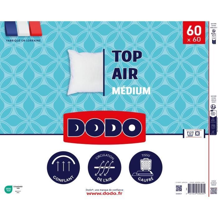 Almohada - DODO - MEDIUM TOP AIR - 60 x 60 cm - Blanca