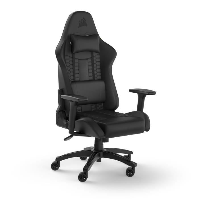 CORSAIR - Office Chair - Gaming Chair - TC100 RELAXED - Faux Leather - Ergonomic - Adjustable Armrests - Black -