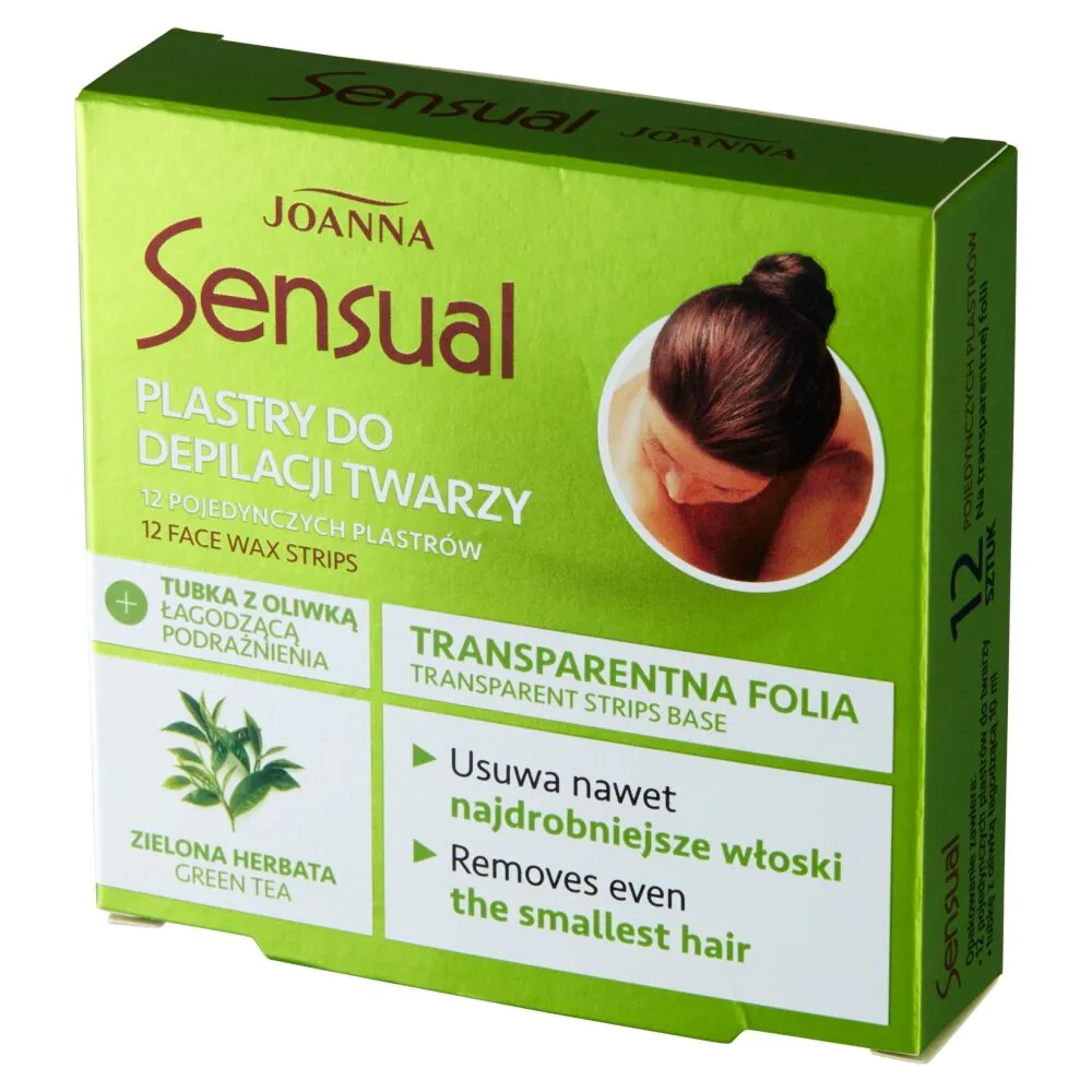 Joanna Sensual Plastry do Depilacji Twarzy Transparentne z Zieloną Herbatą