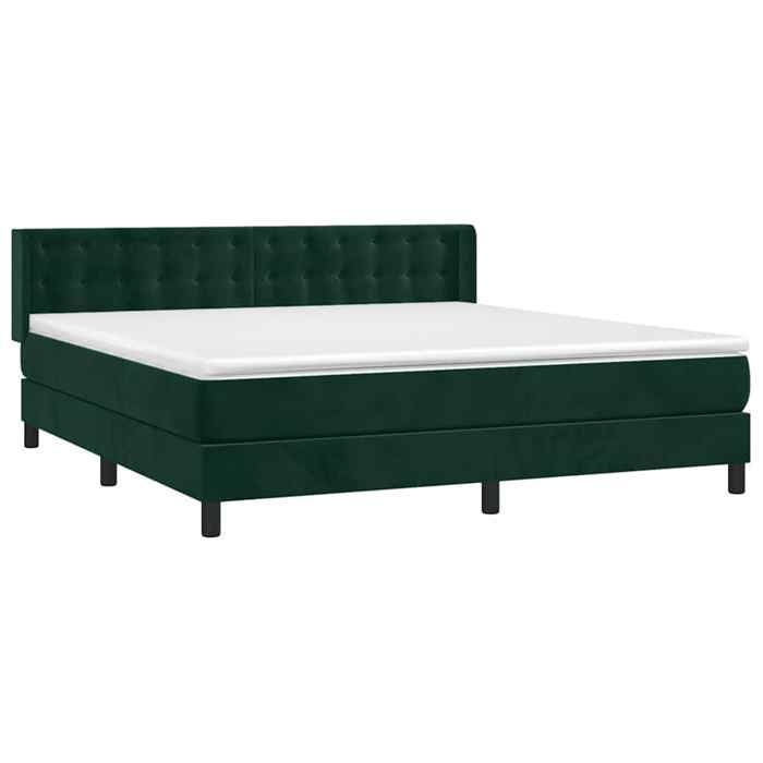 Bed met lattenbodem en matras - Donkergroen - 180x200cm - Fluweel - Maximale ontspanning