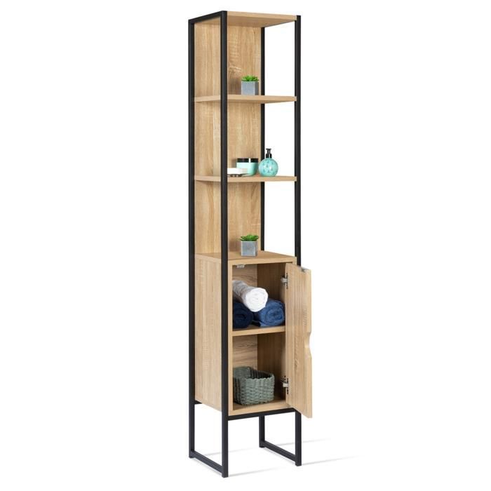 IDMARKET DETROIT Badkamerkast met 1 deur in industrieel design