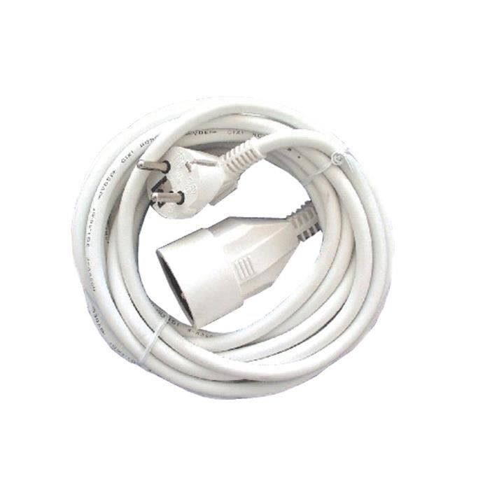 Cable de extensión CHACON HO5VVF 3 x 1,5 mm² - 10 m - Blanco