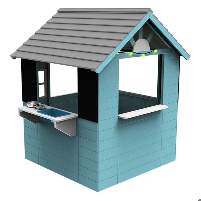 Casetta per bambini - GINGER HOME - Cucina integrata - Legno di abete - Spazio esterno 110×103×137,5 cm