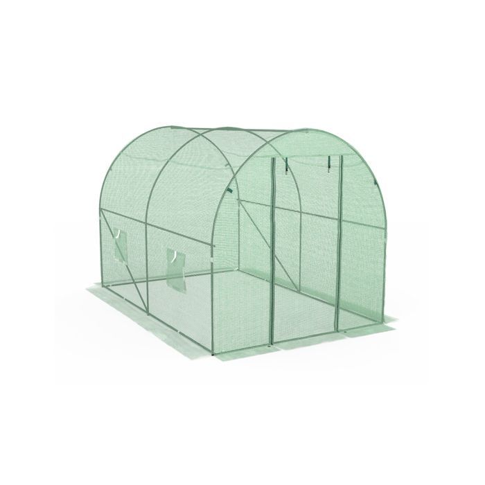 Serre tunnel de jardin 6M² avec bâche renforcée