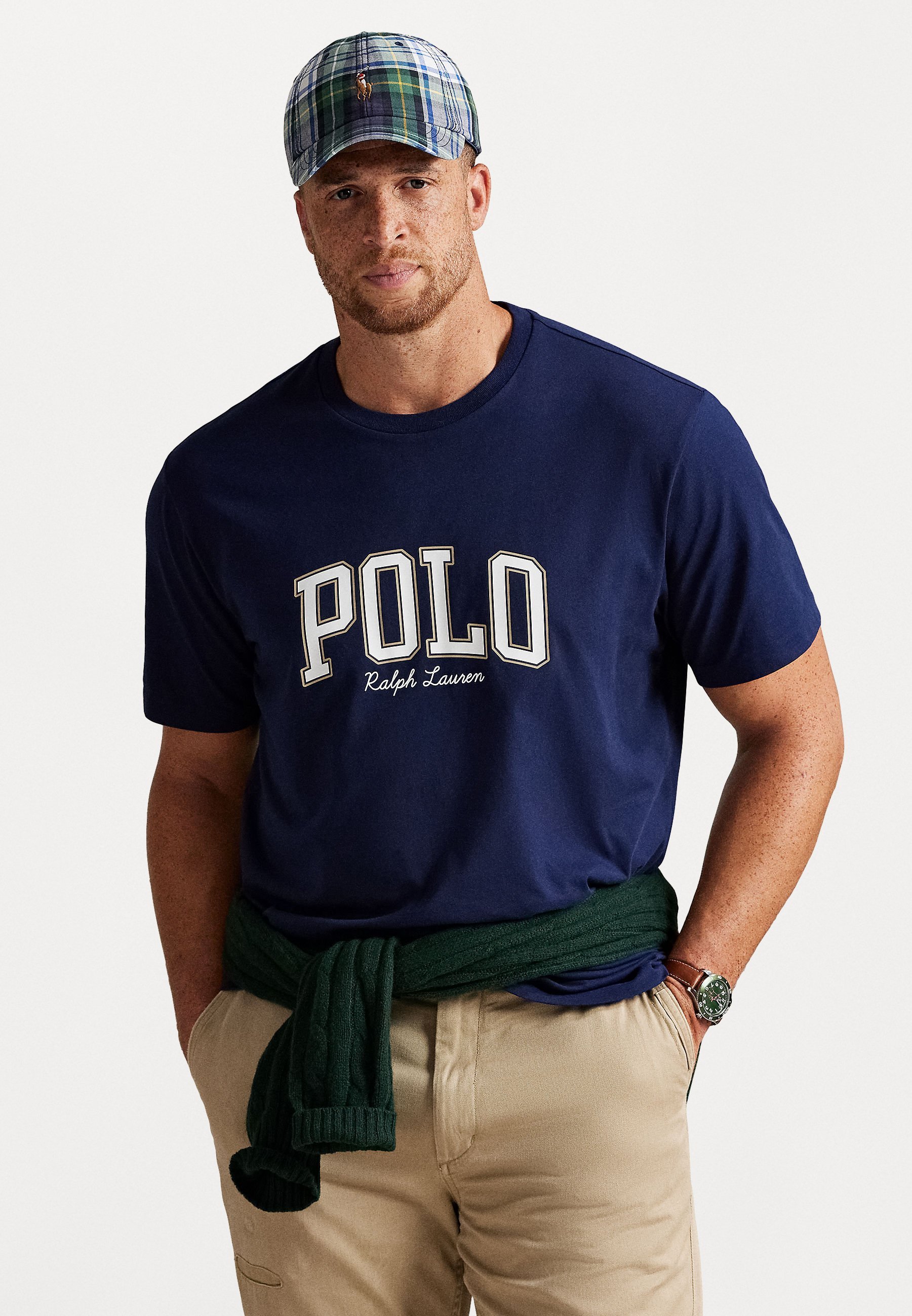 Polo Ralph Lauren Big & Tall LOGO JERSEY T-SHIRT - T-shirt met print - marineblauw