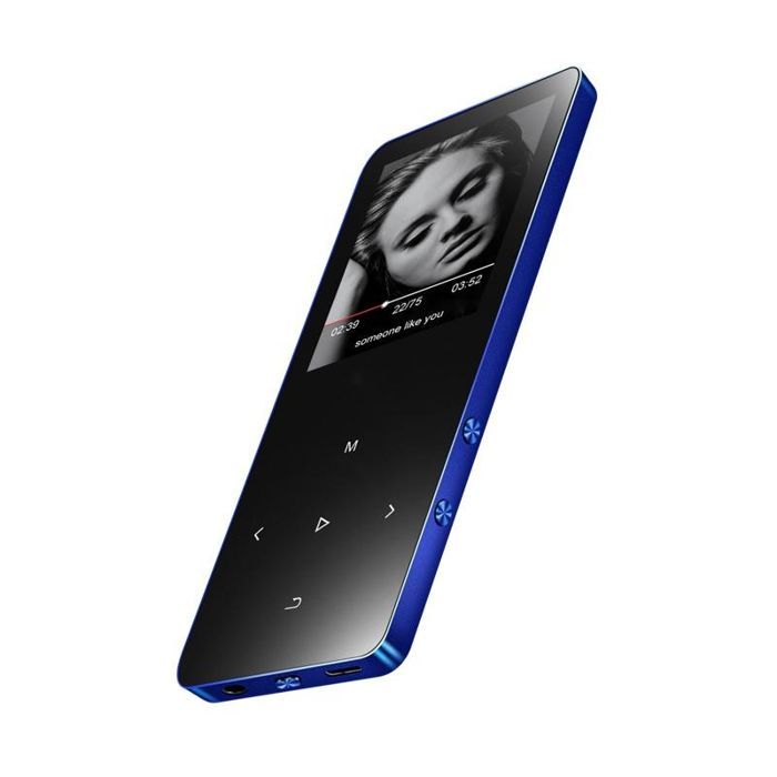 Lettore MP4 Bluetooth HiFi YONIS con touchscreen, 16 GB di memoria, finitura in metallo blu, audio di alta qualità