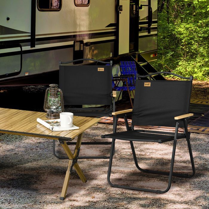 Outsunny - Campingstuhl - Oxford-Gewebe - 54 x 59 x 78 cm - Schwarz