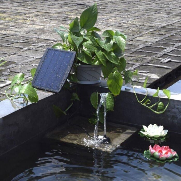 Pompe à eau solaire sans brosse pour bassin Pompe à eau solaire pour fontaine avec panneau solaire 9V 2.5W 200L / H.