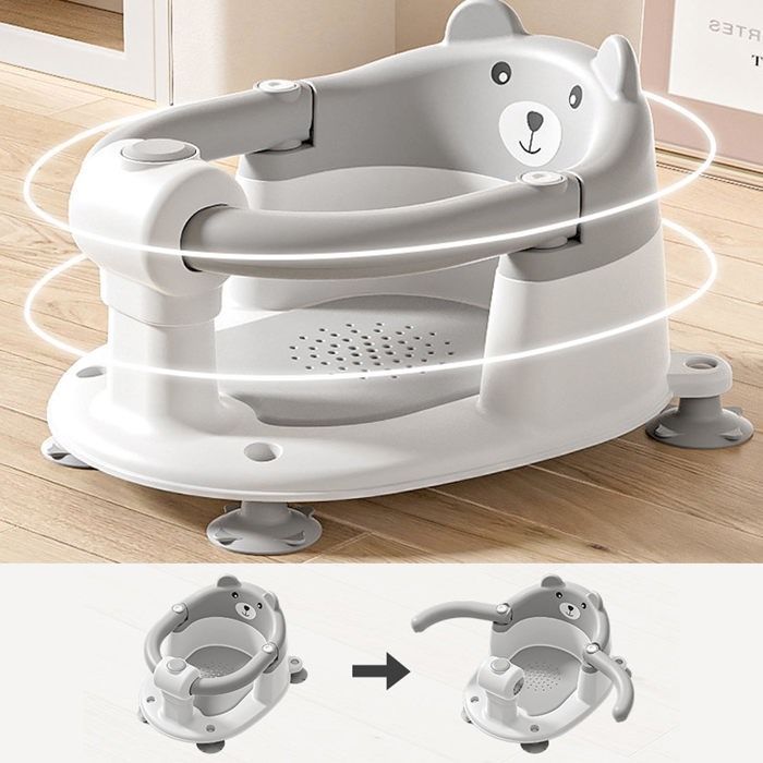 OMABETA siège de bain pour bébé Chaise de bain pour nourrissons non glissante bébé asseoir assis siège puericulture tabouret Gris