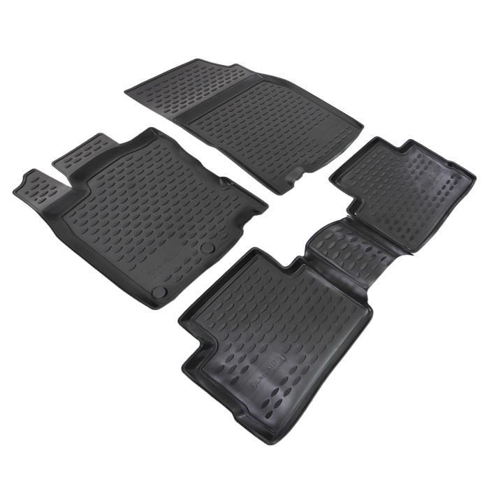 Tapis De Sol En Caoutchouc 3D Exclusive - J&J AUTOMOTIVE - Nissan Qashqai J11 - Noir - Sur Mesure - Antidérapant