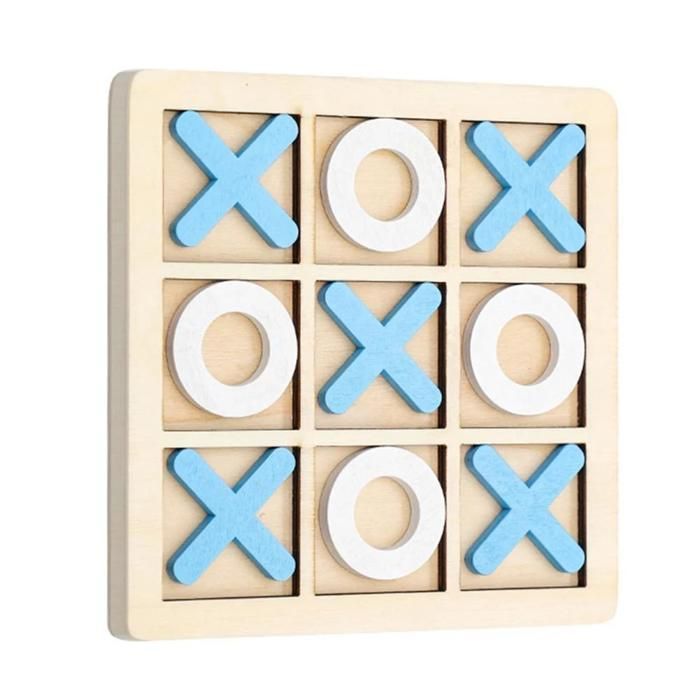 Tic-tac-toe early education toys, wooden board game ornaments, classic practical board game