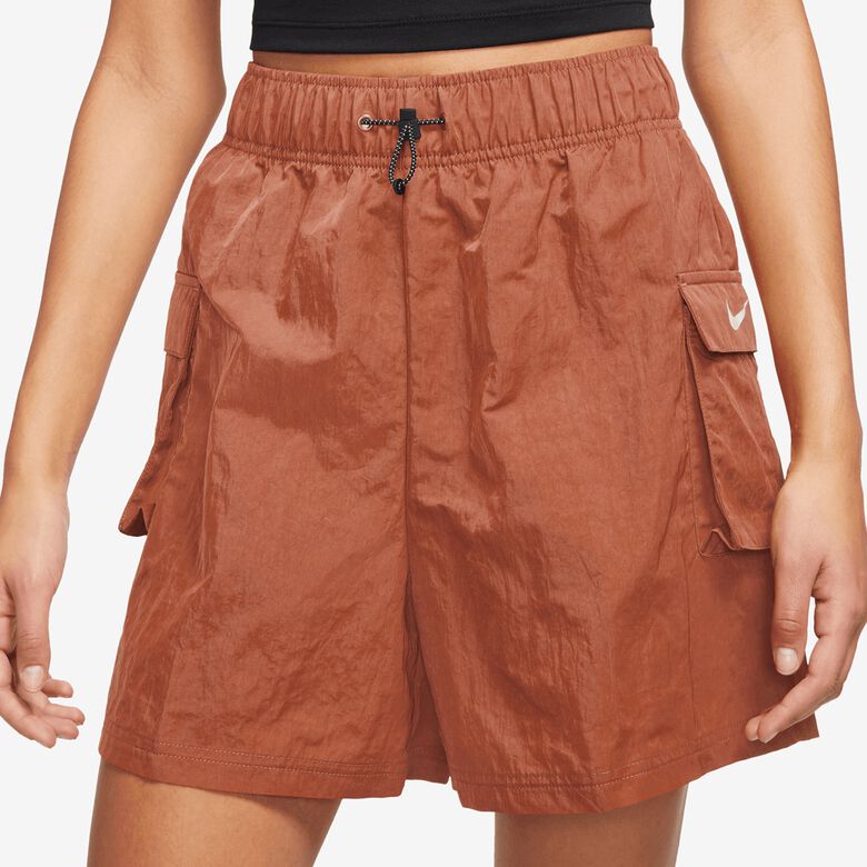 Pantaloncini sportivi essenziali a vita alta in tessuto