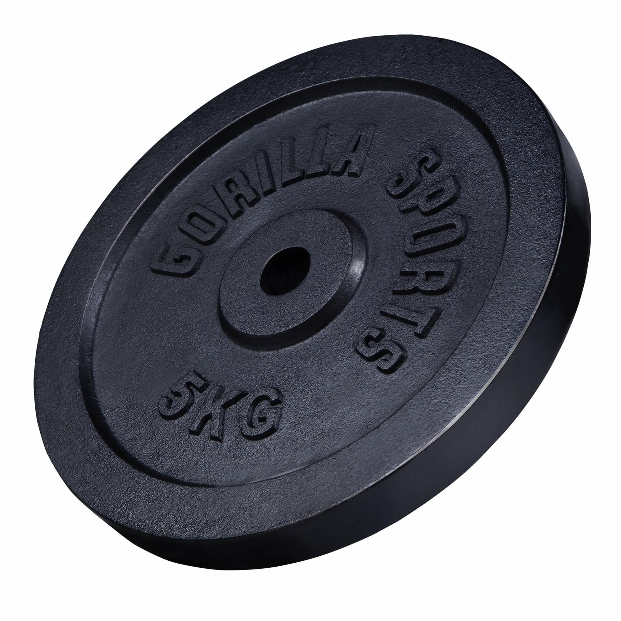 Gorilla Sports Hantelscheiben-Set aus massivem Eisen, 2x10 kg, 2x5 kg