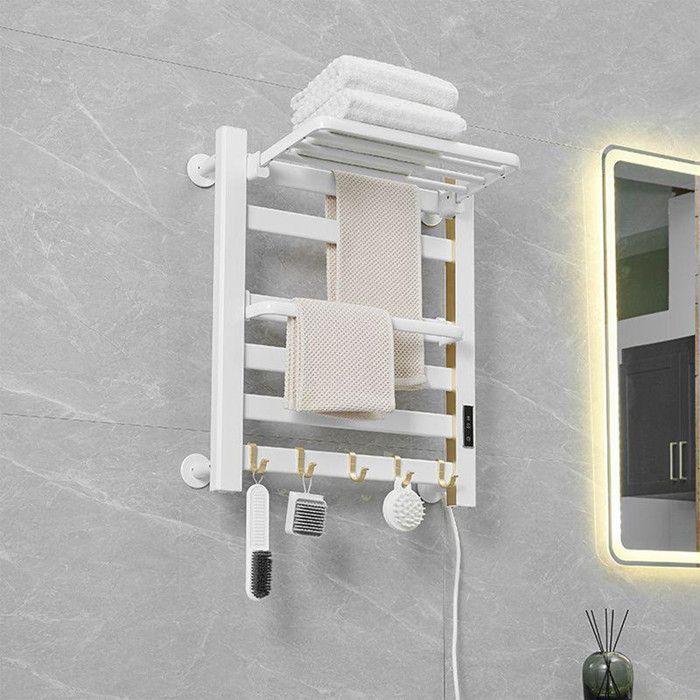 Radiateur Sèche-serviettes électrique - DDCAQIOUA - 500 W - Aluminium - Blanc - 3 Fonctions