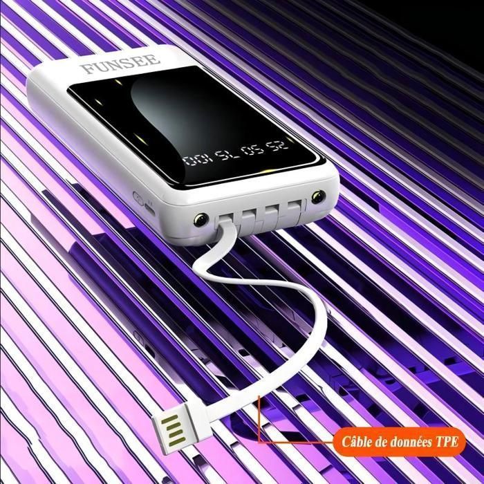 FUNSEE® Mini Power Bank Portátil de 50000mAh com 4 Portas USB para Android, iPhone e todos os outros celulares