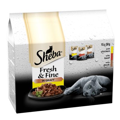 Sheba Fresh & Fine i saus miniposer 15 x 50 g